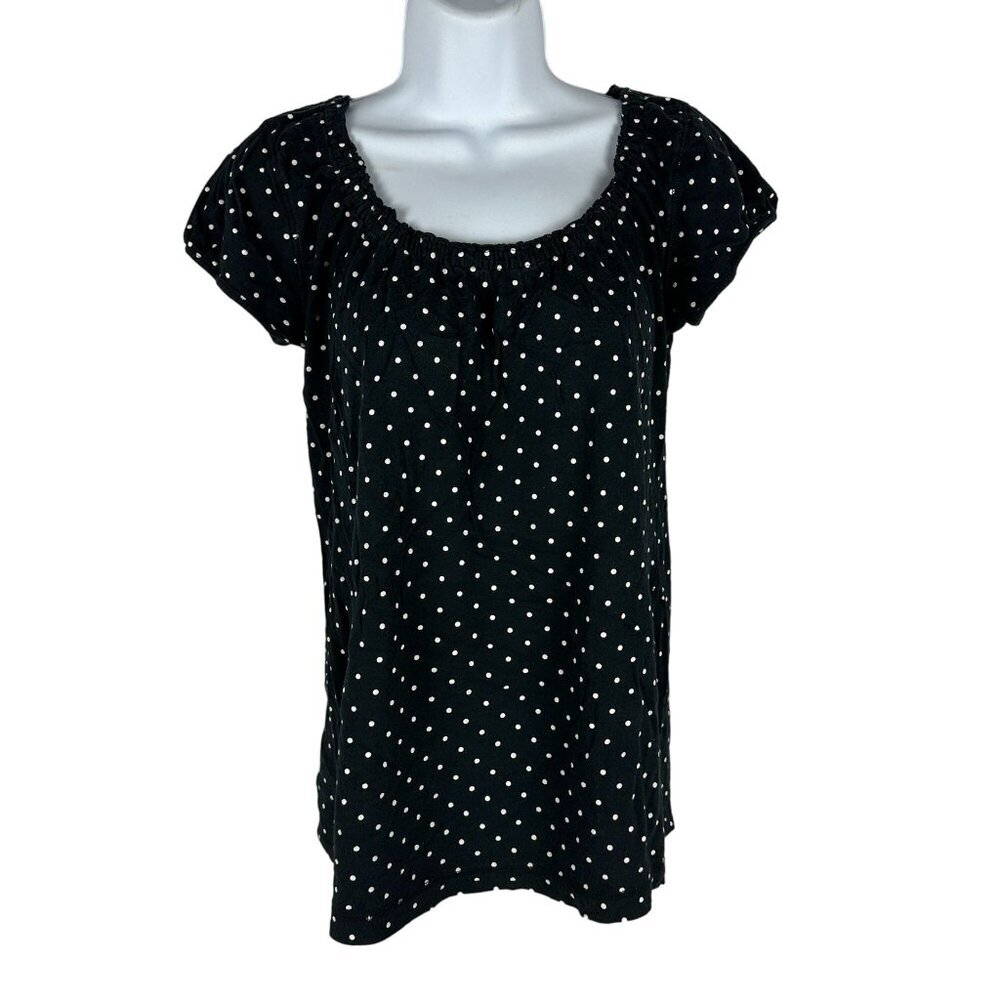 Liz Lange For Target Black & White Polka Dot Maternity Top Size S
